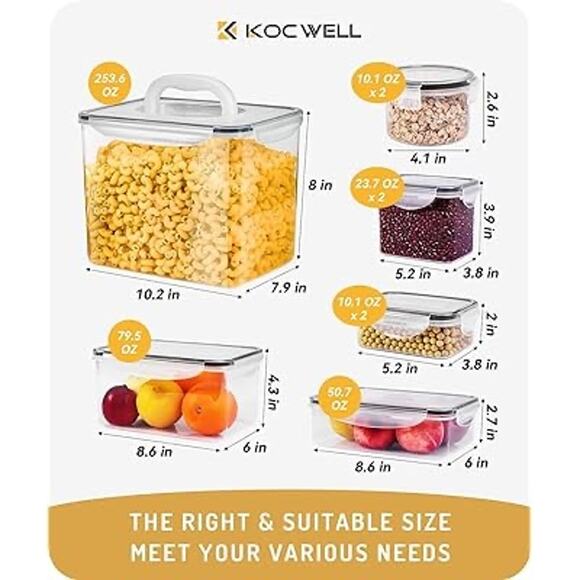 KOCWELL Food Storage Containers Set with Lids 18 PCs - Picture 1 of 10